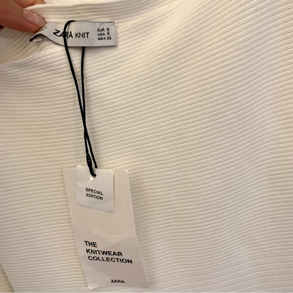 Zara White one shoulder sweater NWT - Picture 7 of 7